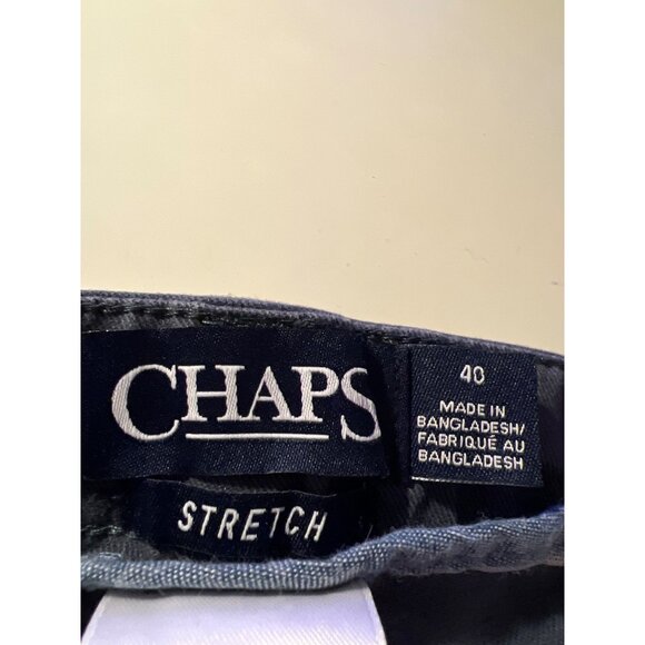 Chaps Stretch Flamingo Print Shorts Blue Pink 40 Men Cotton Blend Chino - Picture 3 of 5